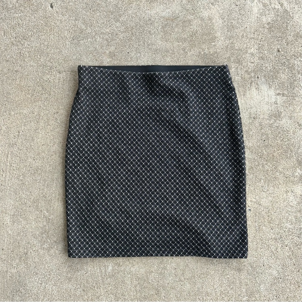 Loft Black Geometric Pattern Pull-On Skirt Women Size M Medium